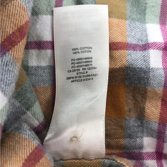 Aritzia Wilfred Free Marta Button-Up | Terracotta & Rust Orange Plaid Size 1/ XS - Picture 5 of 10